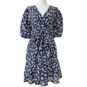 Lauren Ralph Lauren Black Label Floral Mini Dress‎ Size 10 Navy Cottagecore